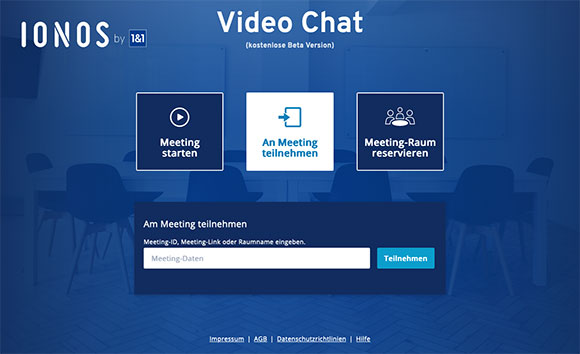 IONOS Video Chat starten