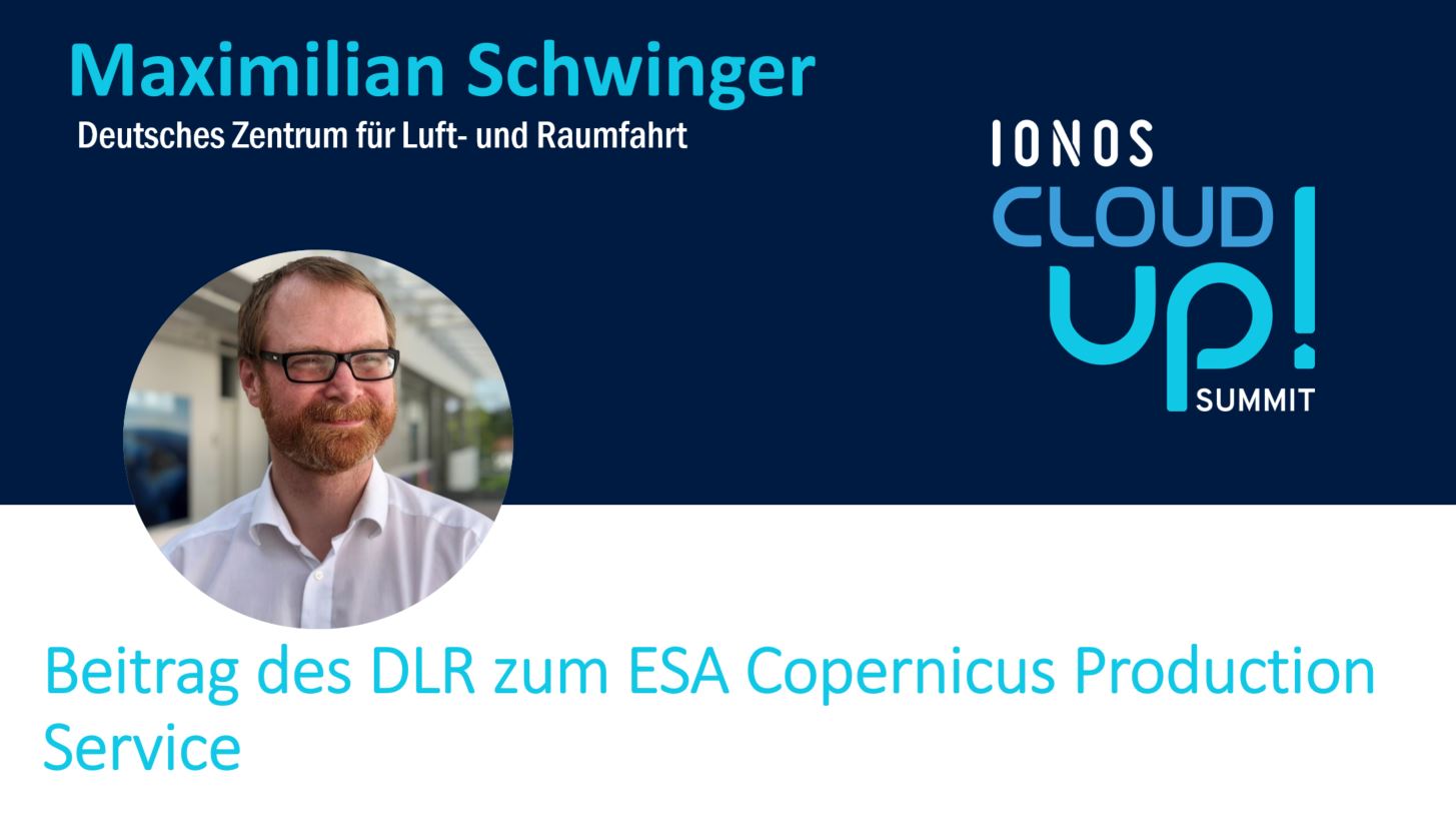 Profil von Maximilian Schwinger; Text: Beitrag des DLR zum ESA Copernicus Production Service