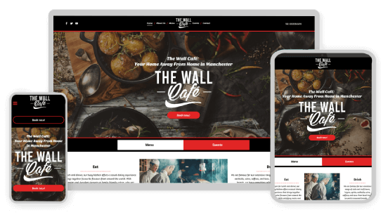 Website design service example restaurant