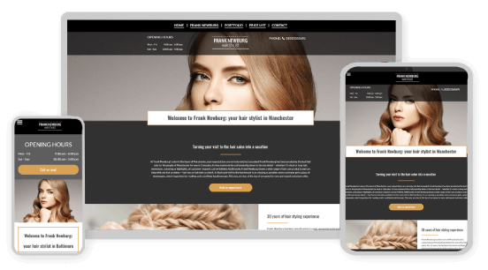 Website design service example hair stylist