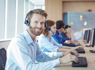 Mitarbeiter in Callcenter
