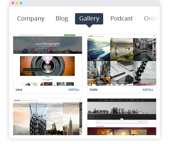 WordPress Bildergalerie; Template Fotografie