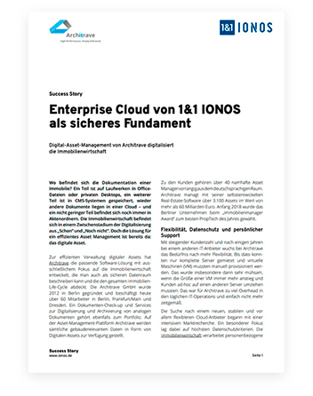 Documento con titular: La Nube de la Empresa de 1&1 IONOS como una base segura