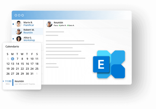 Graphical representation Hosted Exchange Dashboard, collaboration