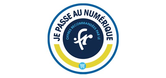 Logo de l'Afnic Je passe au numérique avec mention du .fr