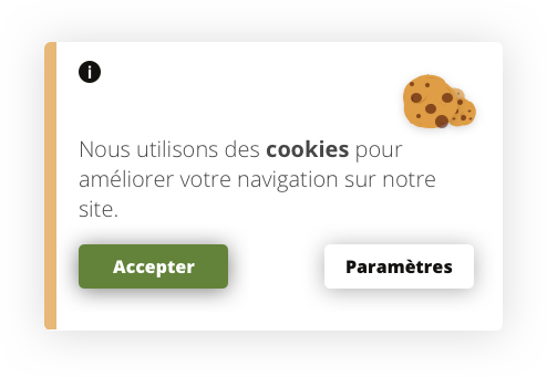 Exemple d'une bannière de cookies à afficher sur un site Internet